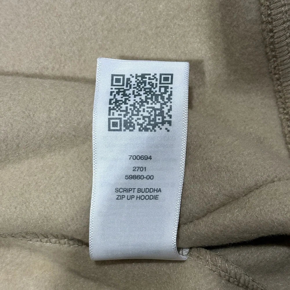 NWT $119.00 True Religion Mens Buddha Script Fleece Hoodie Fog‎ Tan Sz Medium